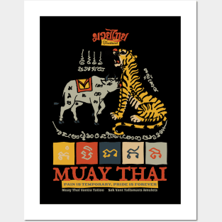 Muay Thai Sak Yant Tiger Tattoo Posters and Art